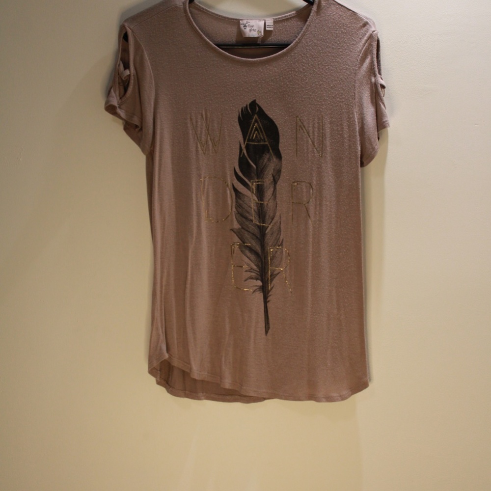 Tan Flowy T-Shirt